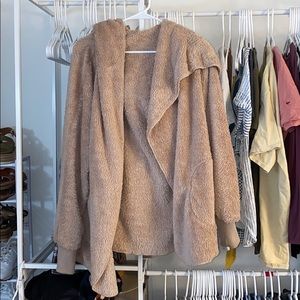 Hooded teddy jacket